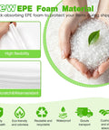 Hands holding new EPE foam material with focus keywords: Heavy Duty Dish Packing Set For Moving Includes 25 Foam Pouches 12x14 Inch Thick One Side 1.5mm And Both Sides 3.0mm 75 Fragile Stickers And A Marker Pen To Shield Dishes And Glassware During Packing Storage For A Smooth Move
