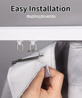 Close-up of hand installing DIY Pinch Pleat Curtain Kit With 10 Meters Of Pleater Tape And 30 Stainless Steel Four Prong Curtain Pleater Hooks