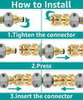 Installation steps for Eight Piece Three Quarter Inch Garden Hose Quick Connectors Set Made From Solid Brass No Leak Design