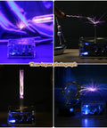 Bluetooth Music Tesla Coil Arc Plasma Loudspeaker Desktop Experiment Toy Model SSTC SS02 with glowing arcs time-lapse