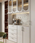 Modern kitchen with 10 Pack Brushed Nickel Cabinet Handles Four And Three Quarters Inch Length With 3 Inch Center To Center Holes