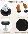 Heavy Duty 50 Piece Furniture Leveling Feet Set With Quarter Inch Twenty Thread T Nuts And Felt Pads Adjustable Height