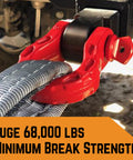 Off Road D Ring Shackles For Recovery, 68,000 Lbs Breaking Strength And 17,000 Lbs Working Load Limit attached to vehicle