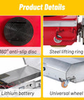 Detailed view of 25 Ton Heavy Duty Remote Control Machinery Skates Smart Wireless Electric Mover With 360 Swivel Wheels features.