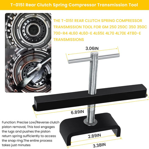 Universal Clutch Drum Spring Compressor Kit With J36418C And ST1503 Teflon Seal Installer Resizer For GM Transmissions tool
