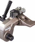 Compact Hydraulic Torque Wrench With 2 1/2 Inch Square Drive And Quick Release Reaction Arm, metal and ergonomic handle design.
