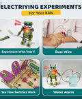 Electricity Science Kit For Kids 8 To 14 Lets Them Build Volt E The DIY Electric Robot With Lights And Real Sounds Learn Circuits And Electronics Kid Friendly Safe Hands On STEM Learning For Curious Makers, robot experiment layout