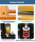 Product details of Heavy Duty Electric Pallet Truck With 4400 Lb Capacity, featuring thickened steel plate and hydraulic cylinder.
