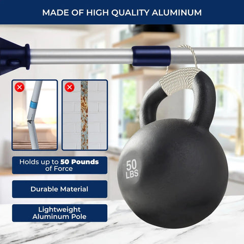 Heavy Duty Floor Squeegee With 62 Inch Stainless Aluminum Pole And Seventeen Point Five Inch Silicone Rubber Blade For Concrete And Tile Floors Great For Garage Deck Bathroom Windows And Glass Long Reach Clean Without Bending supporting 50 lbs weight