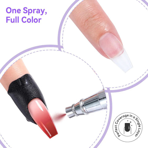 Applying 12 Color Airbrush Gel Nail Polish Set for Nails Art and DIY Mani at Home Hema Free Dilution Free Long Lasting Vibrant Shades