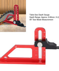 Table Saw Height Gauge 0 To 60mm Depth Setup Tool With 45 Degree Angle For Precise Alignment shown in use