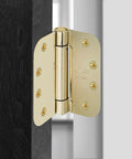 Heavy Duty Pro Grade 4 Inch Self Closing Spring Door Hinge with Five Eighth Inch Radius Corners UL Listed Brass Pack of 2