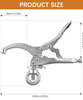 Bulletproof 9 Inch Drill Press Locking Clamp With Killer Jaw Tension For Hella Secure Workpiece Holding On Shop Benches Or Mobile Tool Cart Racks Two Pack side view showing dimensions and design details.
