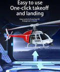 Image of C138 Bell206 RC Helicopter 4CH 2.4GHz with One Key 3D Flight Brushless Power Motor, shown mid-air with takeoff arrow.