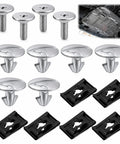 Heavy Duty 16 Pcs Lower Engine Cover Pin Screws Kit With Extra Cross Fasteners And Radiator Splash Shield Clips For Honda Accord Civic Crv Acura silver and black fasteners