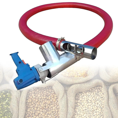 2M Electric Grain Suction Machine Portable Auger Conveyor 1500W High Efficiency Low Noise Screw Feed with stainless inlet
