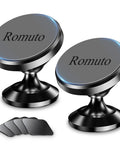 2 Pack Magnetic Phone Holder For Car Dashboard With Strong Magnet And Metal Plate Included The Ultimate Universal Car Phone Mount For iPhone 17 Pro Max 16 15 14 13 12 Keeping Your Device Secure While You Ride, showing front view with metal plates