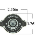 Top view of Beefed Up Radiator Cap T-3R Fit For Nissan Frontier 05-23 Titan 04-22 with dimensions 2.56in x 1.76in heavy duty pressure relief