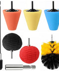 Eight Piece Aluminum Wheel Polishing Kit For Drills With Foam Sponge Polishing Balls Extension Holder And Magnetic Link Rod