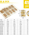 410 Pieces Threaded Inserts Kit For 3D Printing With M2, M2.5, M3, M4, M5, And M6 Sizes, Brass Knurled Nuts, Clear Organizer Case