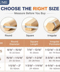 Size chart for Silicone Chair Leg Protectors Fit 0.9 To 1.29 Inches, shows measurements for round, square, and irregular legs.