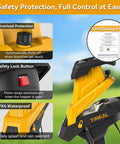 Upgraded Three-Blade Electric Wood Chipper Shredder With 15 Amp Motor Handles Branches Up To 1.8 Inches Thick, safety features