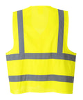 Back view of Straight Up Job Site Approved Flame Resistant High Visibility Safety Vest En Iso Certified Polyester Workwear.