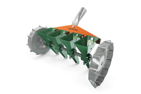 Metal Precision Manual Seeder For Vegetables And Greens Four Row Planting Tool with adjustable metal and green compartments
