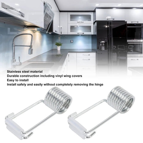 Self Closing Cabinet Door Hinge Closer, Stainless Steel Spring Latch Replacement, Easy Install For Kitchen Bath And Bedroom