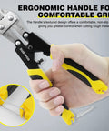 XUDYVCO 8in mini bolt cutters with black-yellow non-slip handles for cutting wire/cable