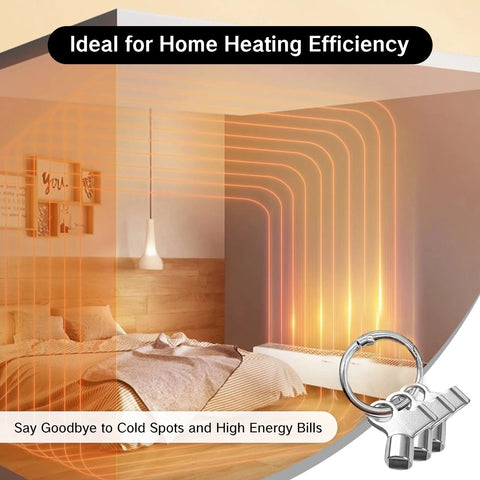 Three-pack radiator bleed keys with rings; durable metal handles for bleeding home radiators.