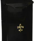 Classic Small Capacity Galvanized Steel Black Wall Mount Mailbox With Weatherproof Rust Resistant Finish Easy Lift Tab Lid Optional Fleur De Lis Emblem Mounting Guide Included BW110000