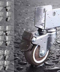 Beefy 4 Pack Heavy Duty Furniture Wheel Castors 1 Inch Swivel Casters With Safe Brake in iron and rubber on wet surface