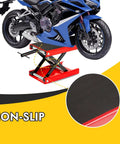 Heavy Duty 1100 Lb Motorcycle Lift Jack With Adjustable Height From 3.25 To 13.25 Inches Scissor Steel Stand With Non-Slip Feature