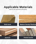 Image showing materials for 100 Pack Router Bit Set With 1 Quarter Inch Shank: solid wood, MDF, plywood, particle board