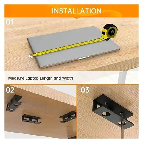 Installation guide for Badass Under Desk Laptop Holder With Metal Mount Shelf For Keyboard Home Office Setup Rock Solid Wrought Iron Bracket Rustproof Coating.