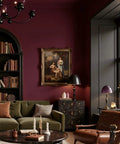 Cozy living room featuring Retro Red Peel And Stick Wallpaper For Kitchen Cabinets And Accent Walls Removable Self Adhesive Vinyl Contact Paper Renter Friendly No Mess Setup For A Quick Home Refresh.