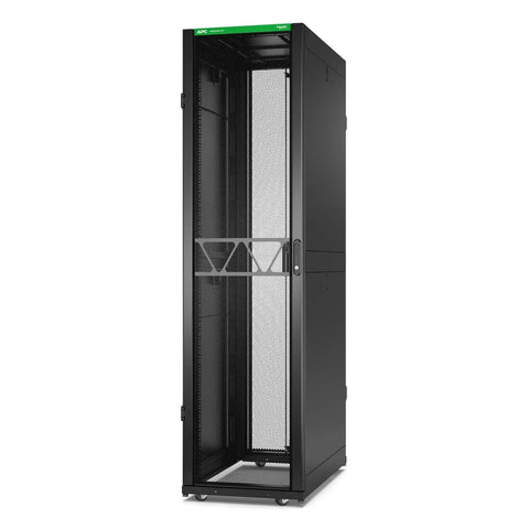 Rock Solid Floor Standing Server Rack Cabinet 48U Network Enclosure With Side Panels Black, 19 inch space, heavy duty design.