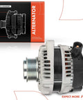 Side view of Alternator For Honda Pilot 2016 To 2022 Odyssey 2018 To 2023 Ridgeline 2017 To 2023 Passport 2019 To 2023 And Acura MDX 2014 To 2020 With 3.5L V6 12V 155A 6 Groove Clockwise Pulley Internal Fan Replacement Part Plug And Play