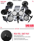 Electric Drum Set With Kick Tower And Mesh Pads Jam Ready 8 Inch Tower Kick Drum 10 Inch Dual Zone Snare Cymbals USB MIDI Kit