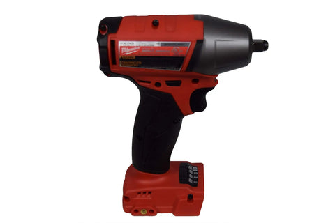 M18 Brushless Impact Wrench With 3/8 Inch Friction Ring Drive And Four Mode Control For Effortless Socket Swaps And A Smooth Two Hundred Ten Foot Pounds Of Heavy Hitter Torque, side view, red and black design.