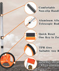 Distance Measuring Wheel With 20 Flag Markers, 40 Inch Reach, showing features like TPR tires and aluminum alloy rod