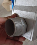 Close-up view of the connection port on the Two Kilowatt Micro Hydro Generator For Home Use With 110V And 220V Output High Efficiency Portable Water Turbine Aluminum Alloy Body Ideal For Camping Off Grid Living And Outdoor Power Supply