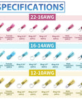 600Pcs waterproof heat-shrink wire connector kit with assorted marine/auto crimp terminals (butt, ring, spade) for 22–16 AWG