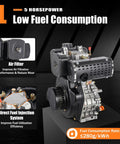 5HP Diesel Engine 247cc 4 Stroke Single Cylinder Hand Start With 3600 RPM For Water Pumps Tillers, air filter, fuel injection