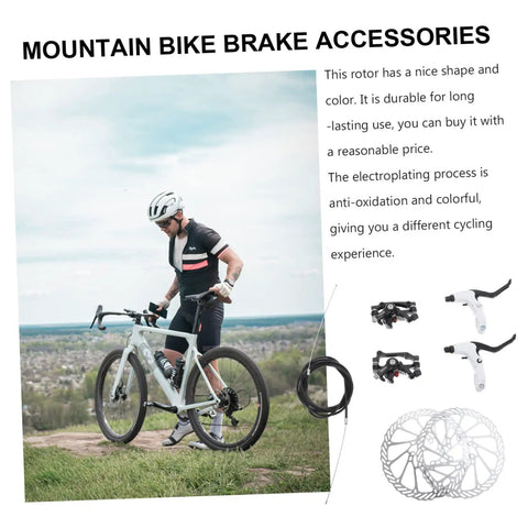 Trail Tough Mountain Bike Disc Brake Kit with lightweight rotors and mechanical calipers, ideal for descents.