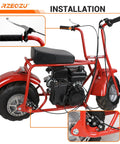 Mini Bike Brake Lever Kit With Rear Caliper Replacement For Coleman CT100U CC100X Baja Doodlebug DB30 installation on red minibike