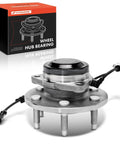 Front view of Front Wheel Bearing And Hub Assembly With Abs For 1999 To 2013 Chevy GMC Cadillac Six Lug Two Wheel Drive