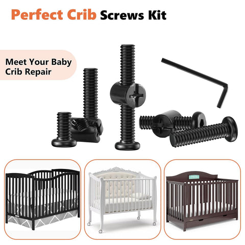 72 Piece Crib Screws Hardware Replacement Kit For Baby Bed Frames With Hex Drive Socket Cap Screws And Barrel Nuts Set M6