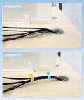 Before and after using 20 Piece Magnetic Cable Organizer Clips for Cable Management 7.48 Inch Set Reusable Silicone Cord Holder